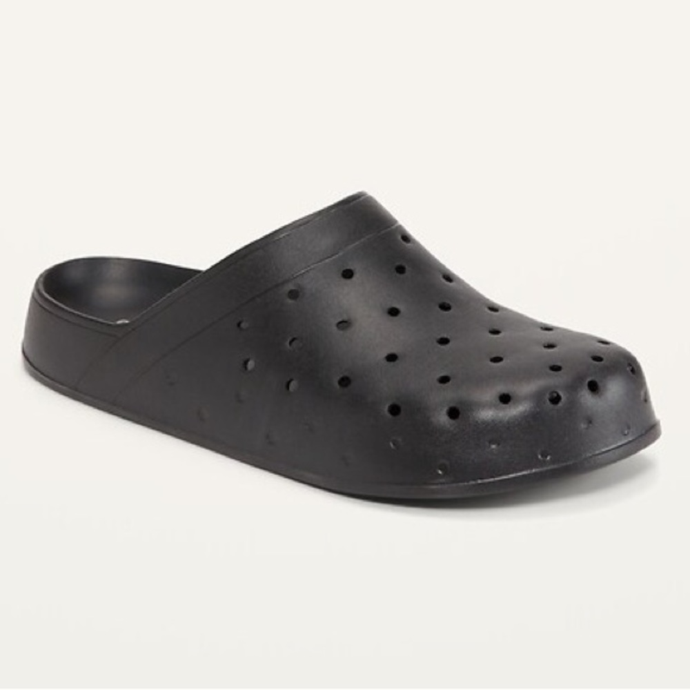 Old Navy Black Perforated Clog Shoes Partially Plant-Based Solid Blackjack 9 - Picture 1 of 5